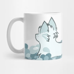 wolf amongst blue flowers Mug